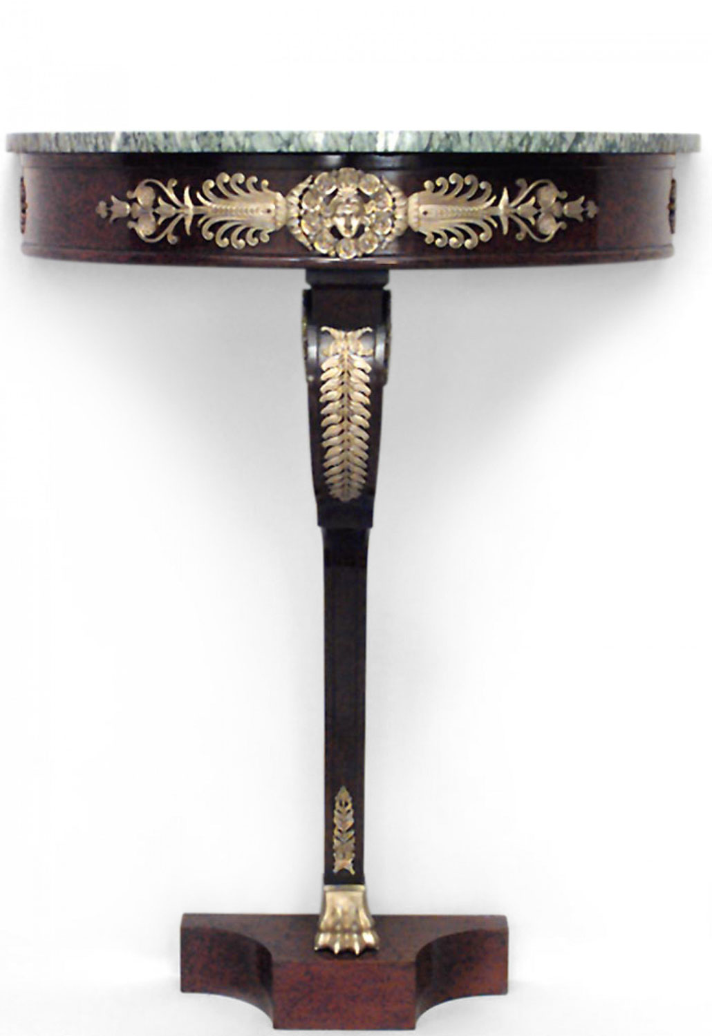 French empire mahogany green marble console table