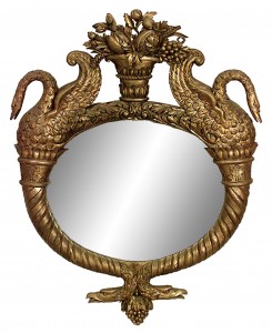French empire gilt swan wall mirror 1
