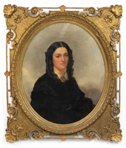 American victorian lady in black portrait