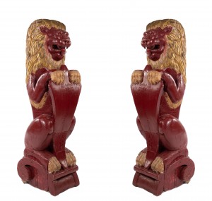 Continental dutch red painted pine lion 1