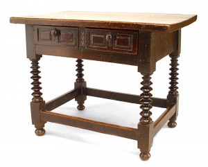 English renaissance walnut table desk