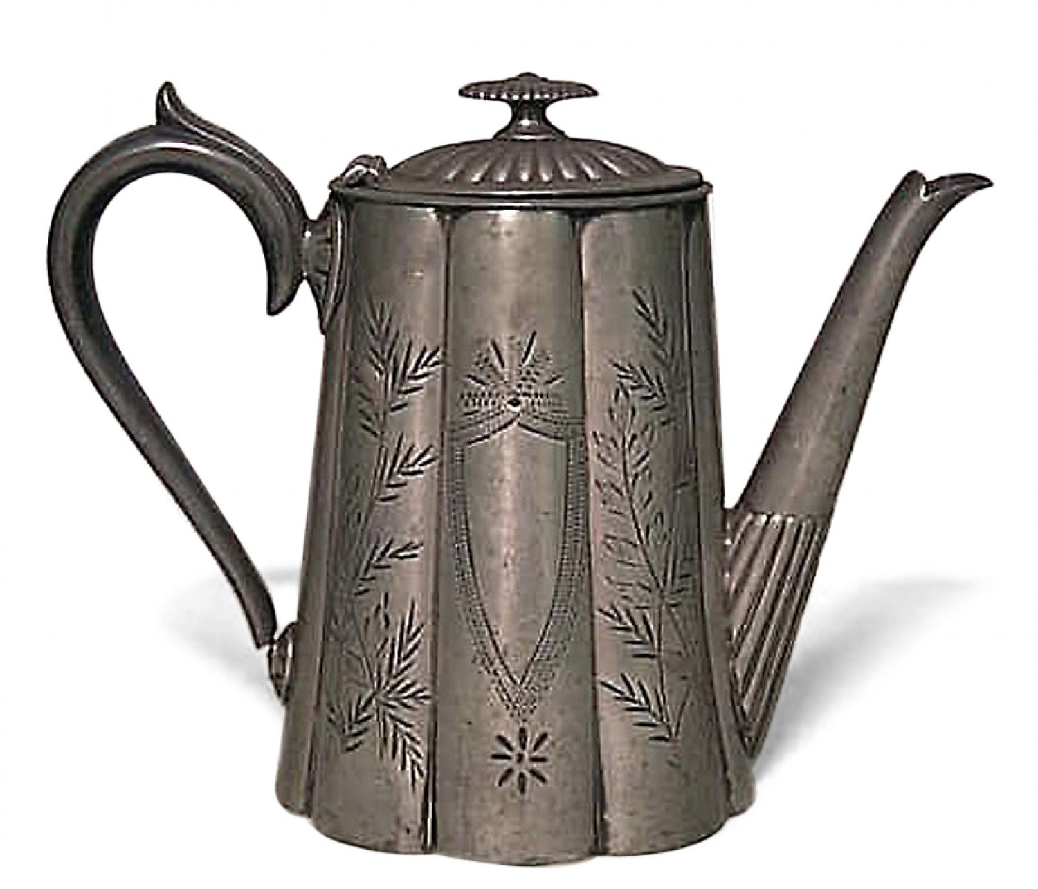 English renaissance style pewter teapot 2
