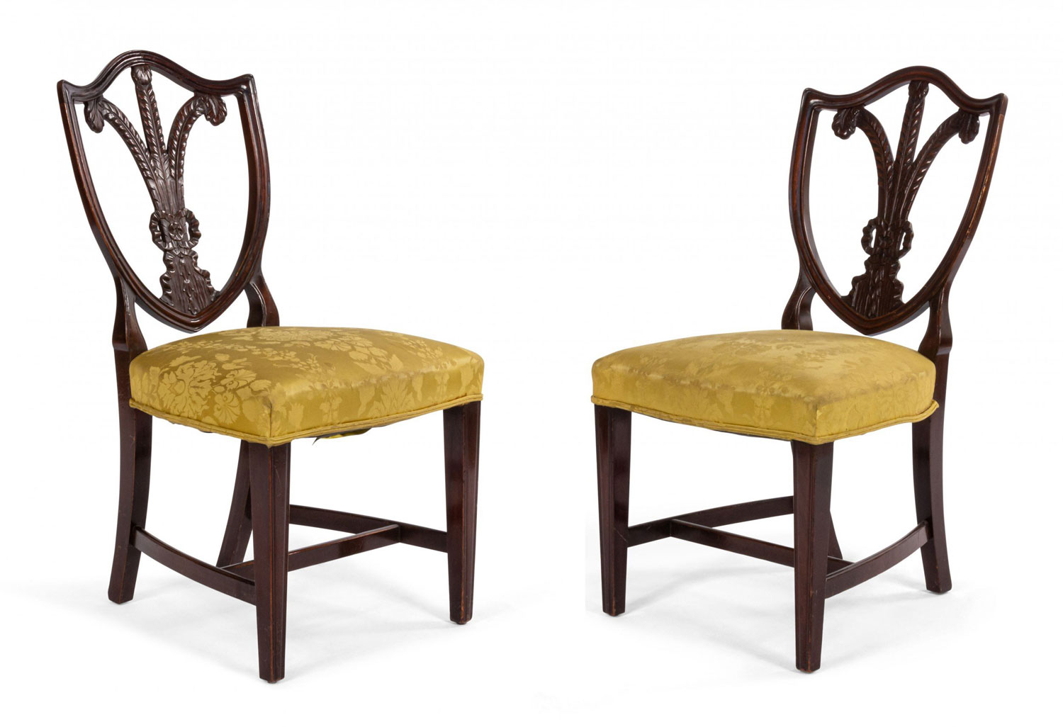 English hepplewhite mahogany shield side chairs 1