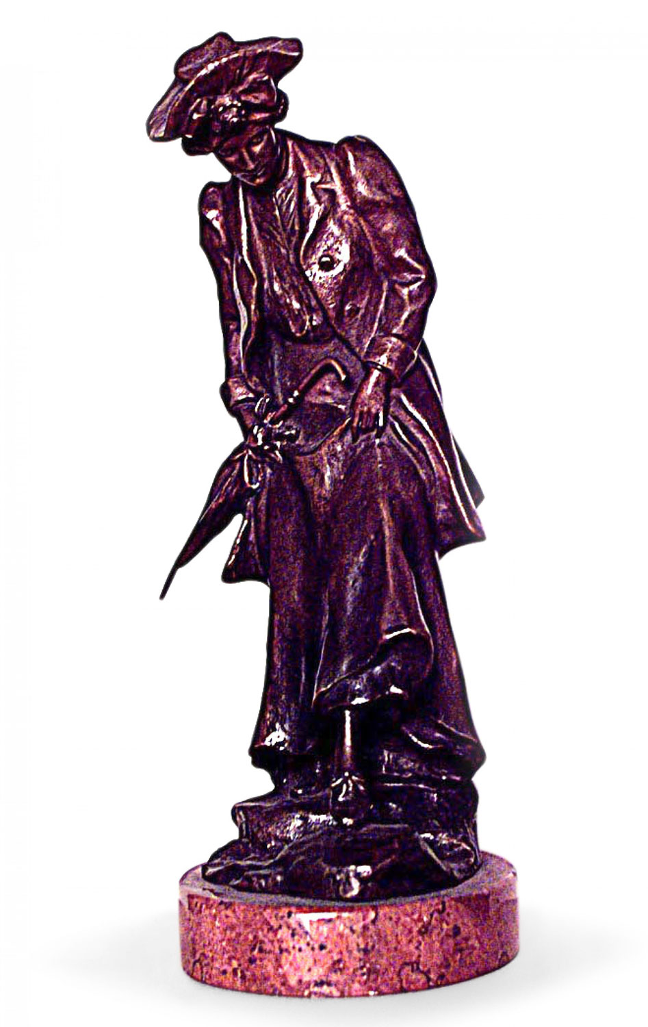 H muller bronze woman with umbrella