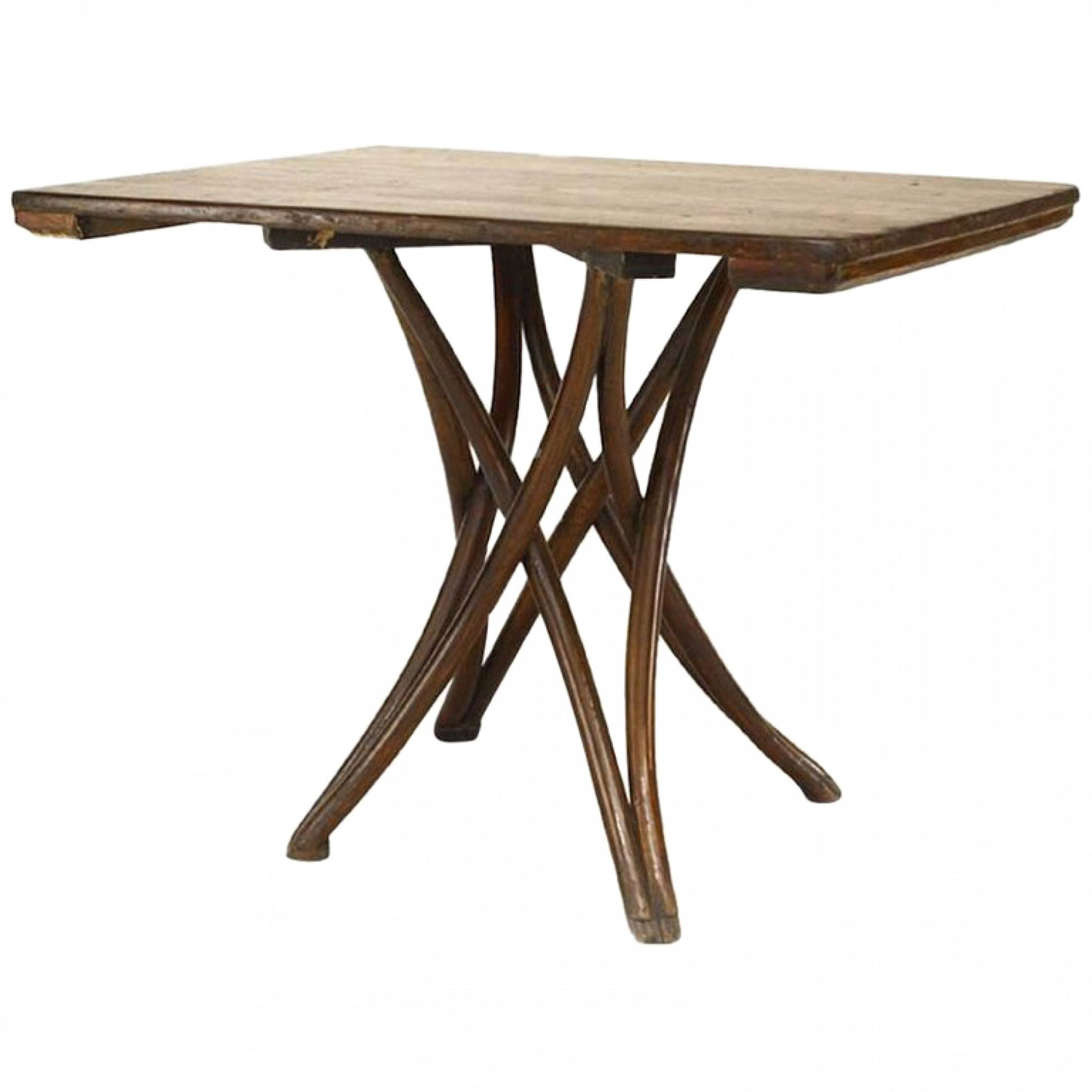 Bentwood walnut stained cafe table