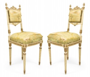 Italian neoclassic silk upholstery chairs