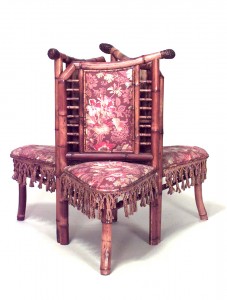 French victorian bamboo tete a tete