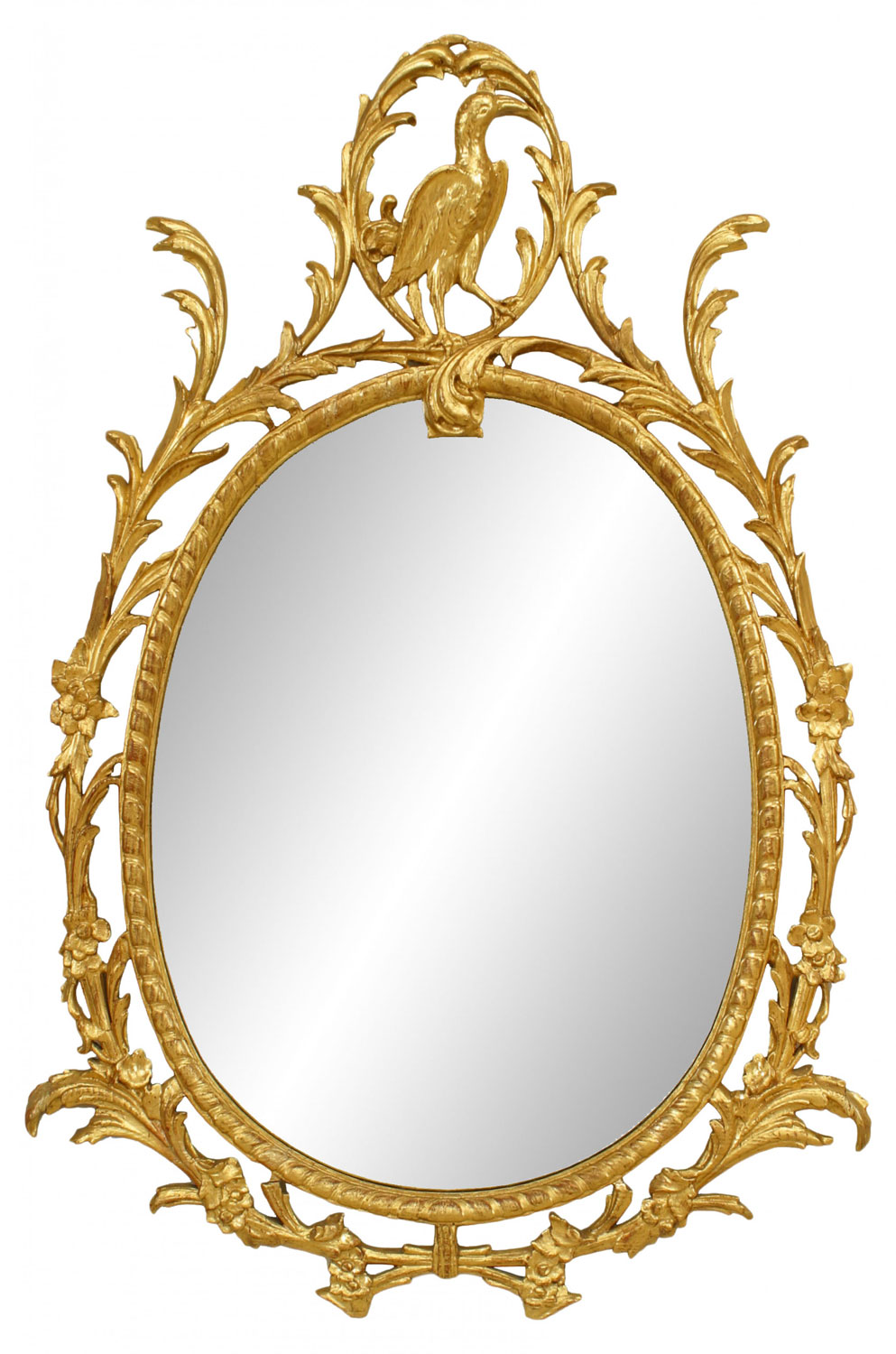English georgian style gilt filigree wall mirror