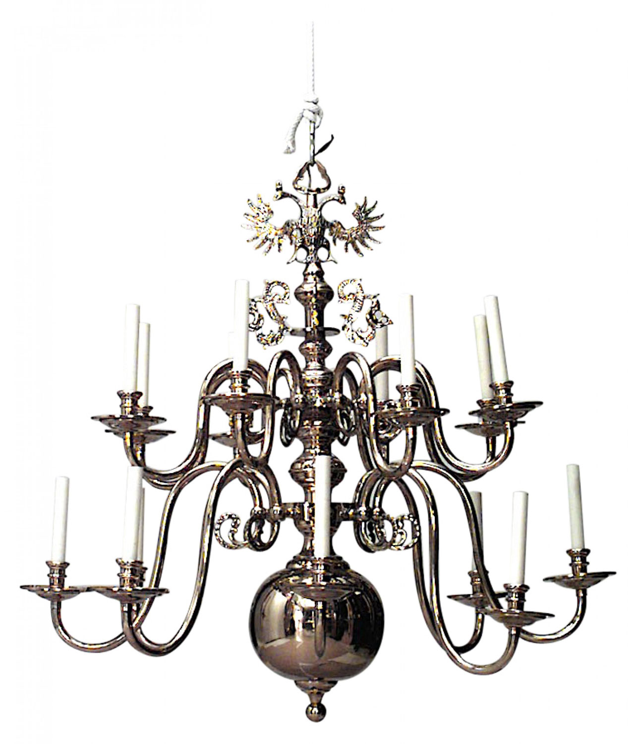 Continental dutch style brass eagle chandelier