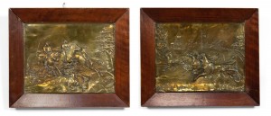 English victorian brass horse wall plaque 1