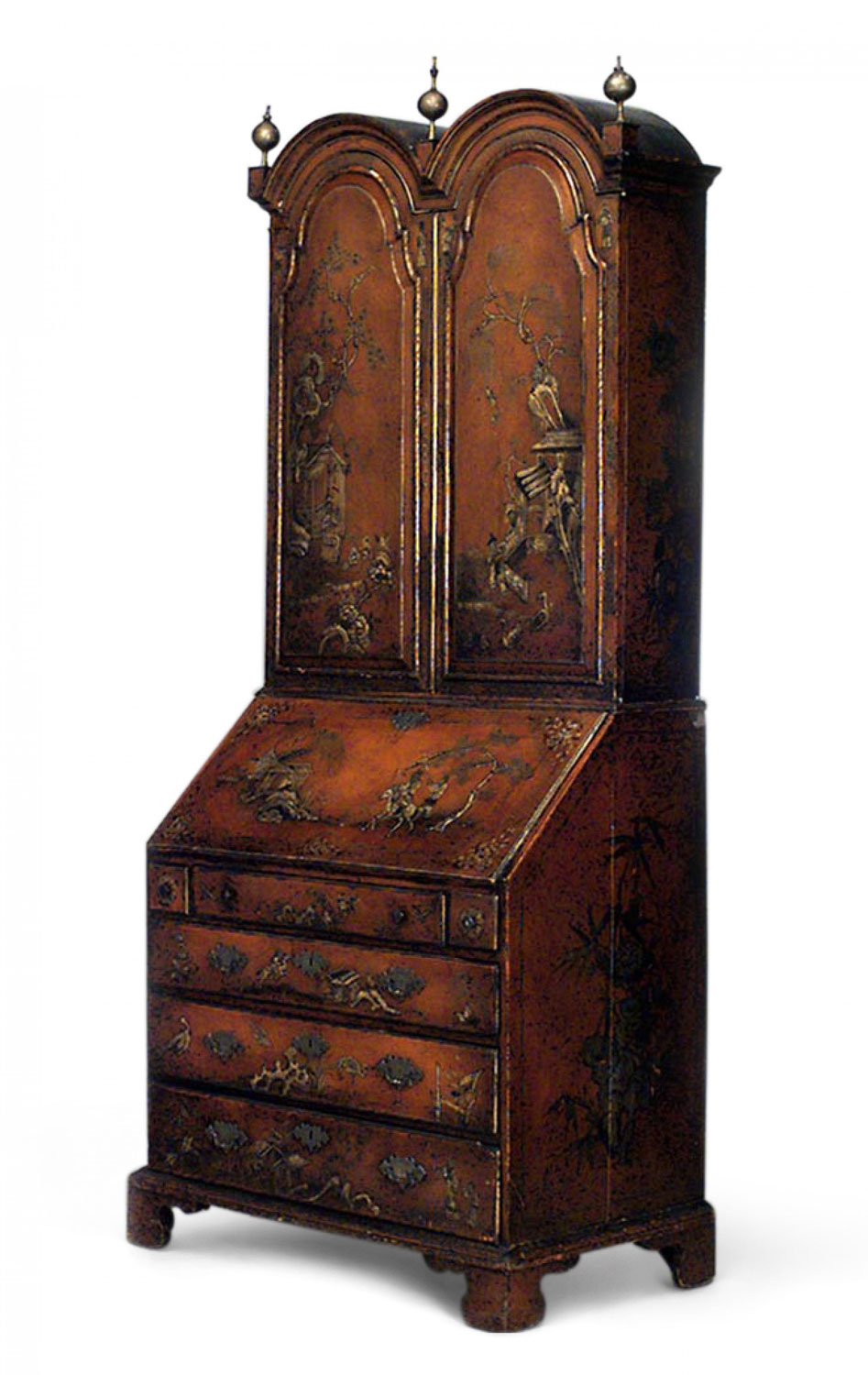 English georgian chinoiserie secretary cabinet