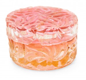 French victorian cranberry crystal box