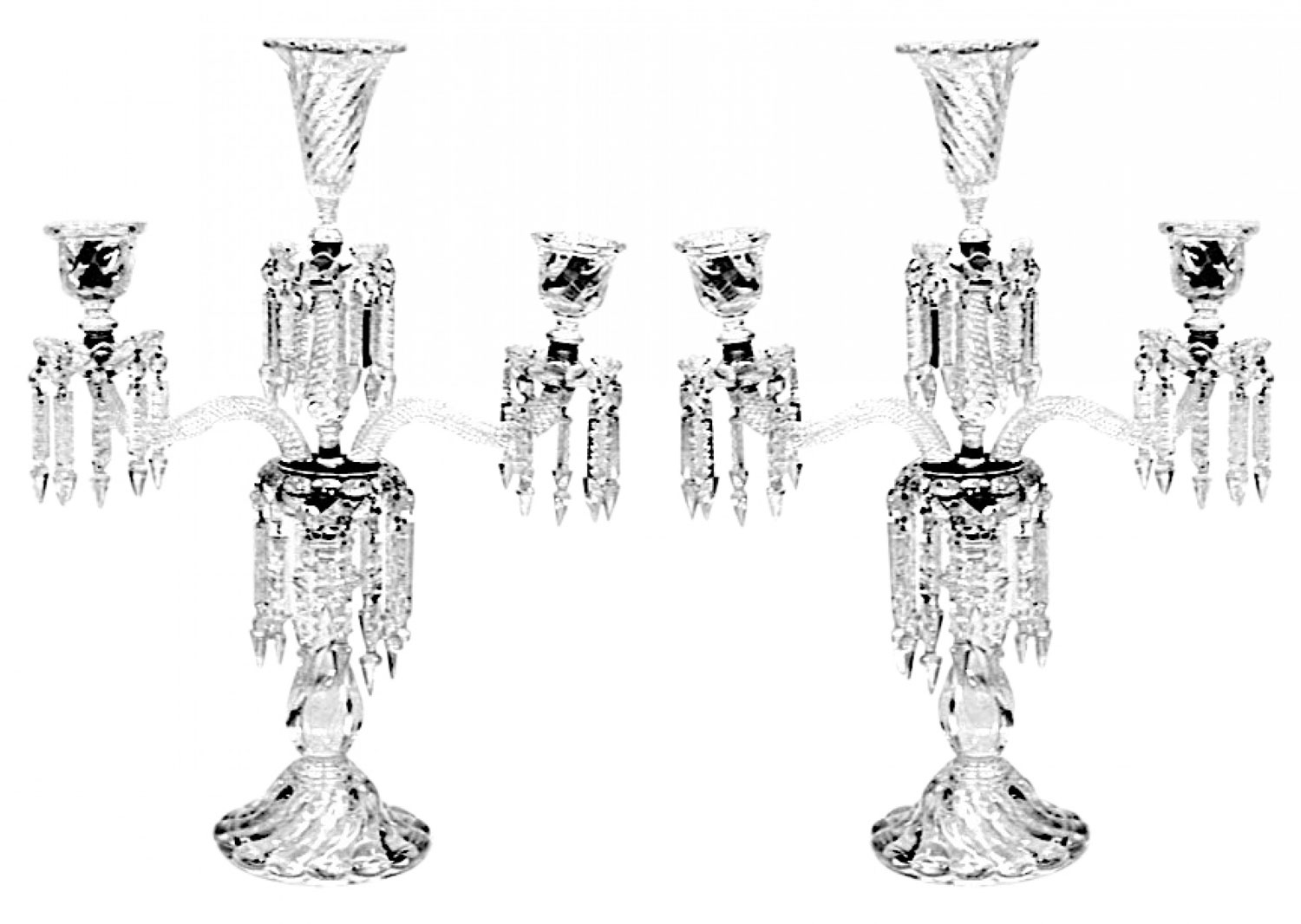 French victorian baccarat crystal candelabras 1