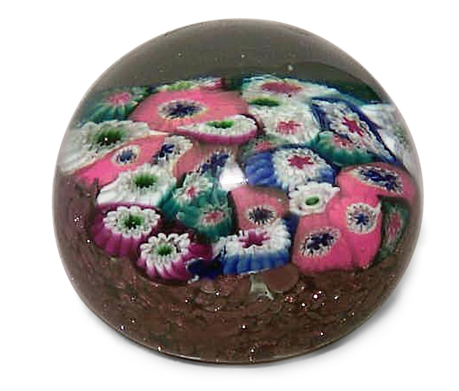 Italian venetian style floral crystal paperweight