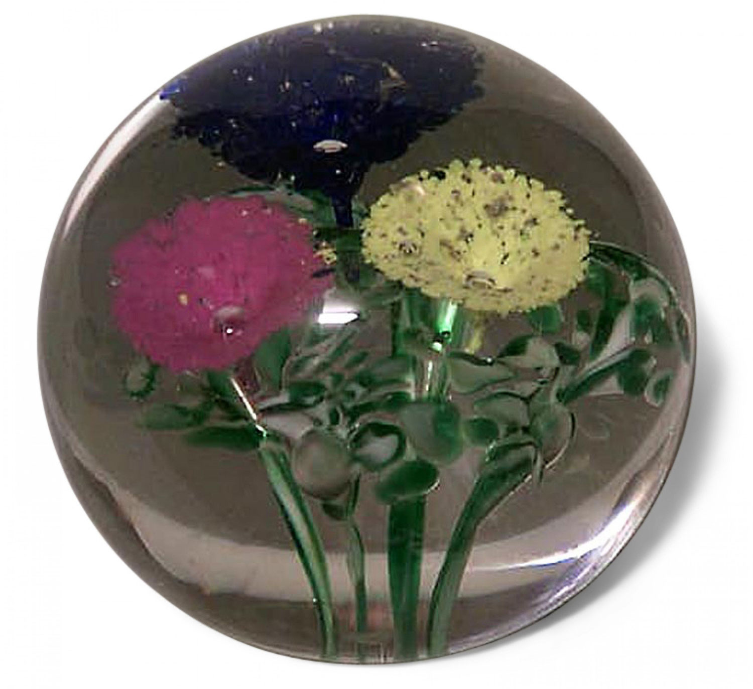 Italian venetian style floral crystal paperweight 1