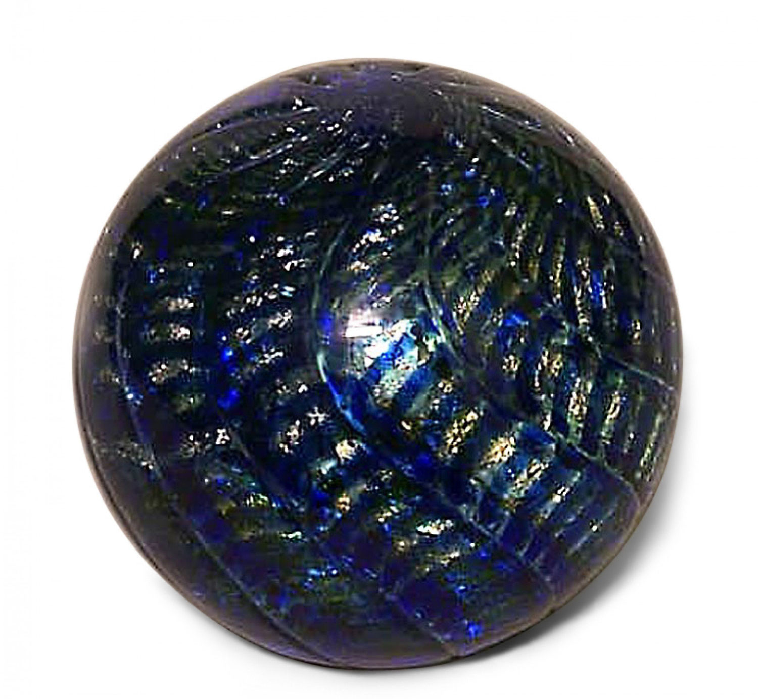 Italian venetian style blue crystal paperweight