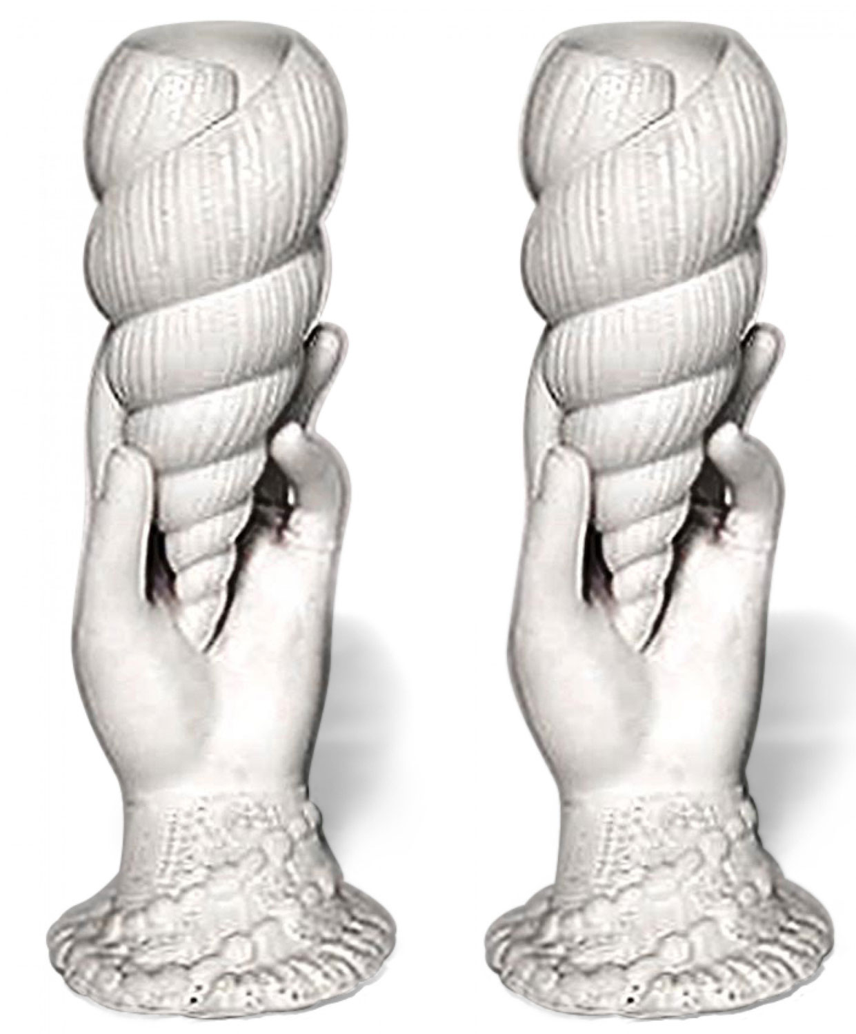 Pair of french victorian white parian porcelain hand vases