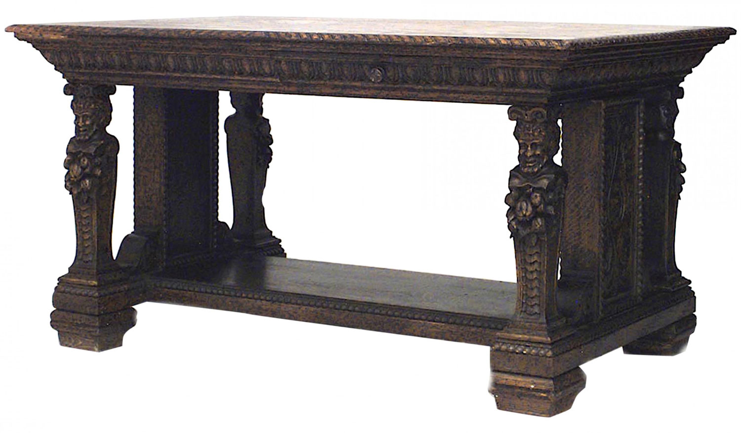 Italian renaissance oak library table desk 1