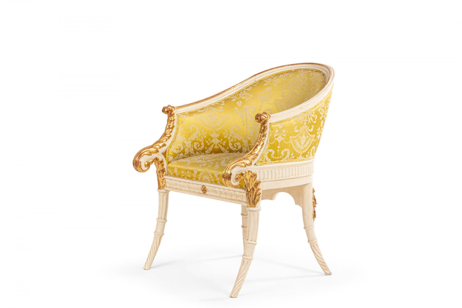 Italian neo classic gold arm chair