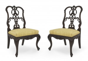 English chippendale mahogany side chairs 1