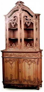 French louis xv style stripped breakfront cabinet