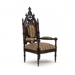 Gothic revival mahogany arm chair