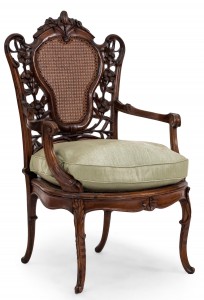 French art nouveau walnut arm chair 1