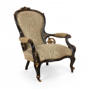 American victorian ebonized arm chair