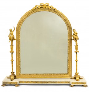 French louis xvi bronze dore dressing table vanity mirror