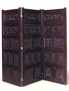 Renaissance oak 3 fold screen