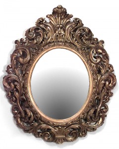 Italian rococo gilt wood mirror