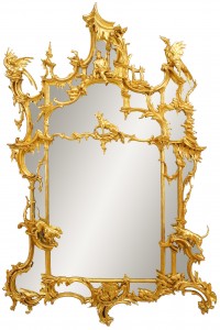 English chinese chippendale gilt wood johnson mirror