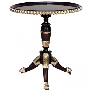 English regency mahogany round end table