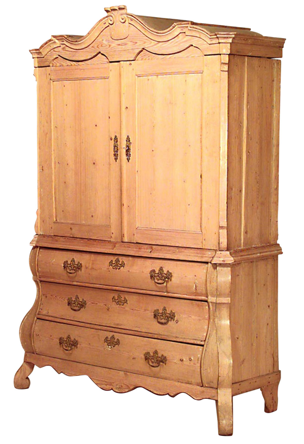 Continental dutch provincial stripped pine cabinet