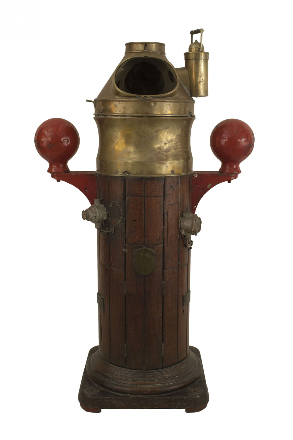 Victorian brass wood ship binnacle 1
