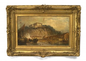 English victorian harbor painting