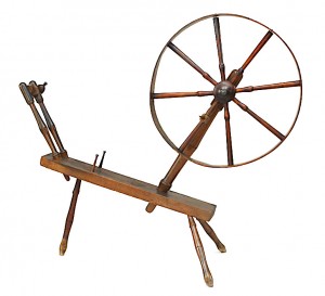 American country wood spinning wheel