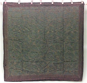 American victorian green floral silk table cover