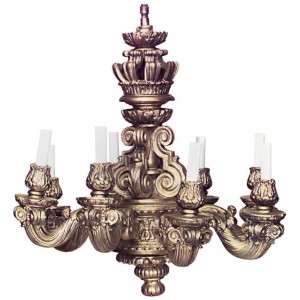 French louis xiv style painted wood chandelier