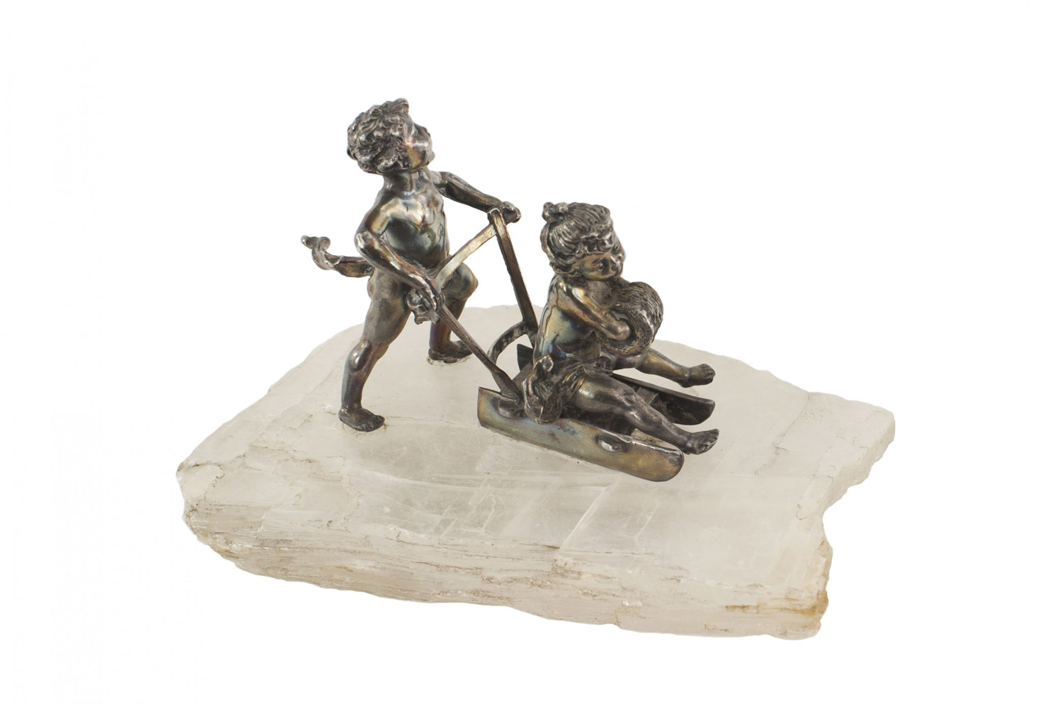 Victorian plated cupids figure