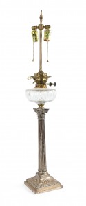 English adam silver plate table lamp 4