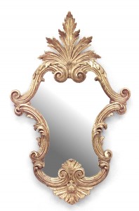 Italian rococo gilt carved wall mirror