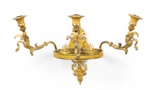 French empire bronze dore wall sconces