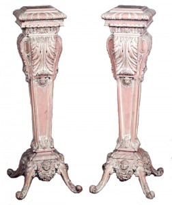 Pair italian rococo bleached pedestals