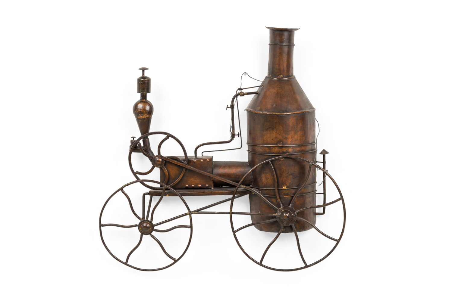 American country copper steam engine wall plaque