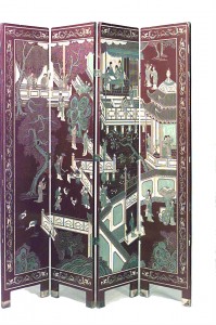 Chinese coromandel 4 fold screen 4