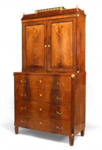 Russian neoclassic mahogany secretaire