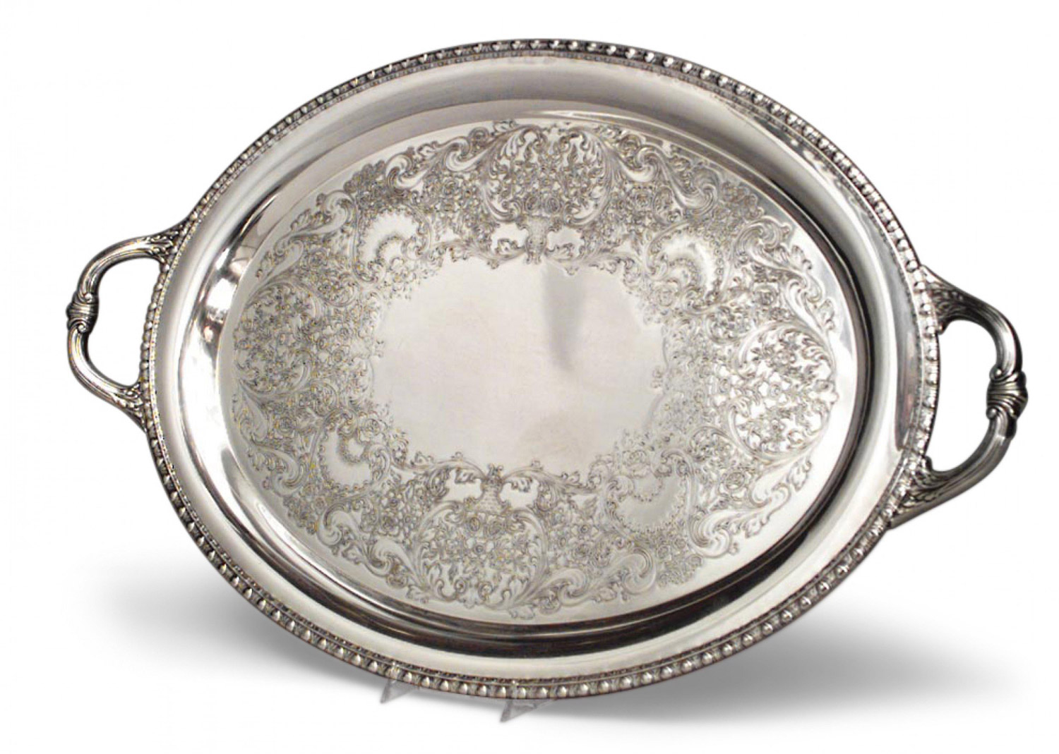 English victorian silver plate tray