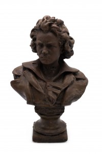 Painted plaster beethoven bust