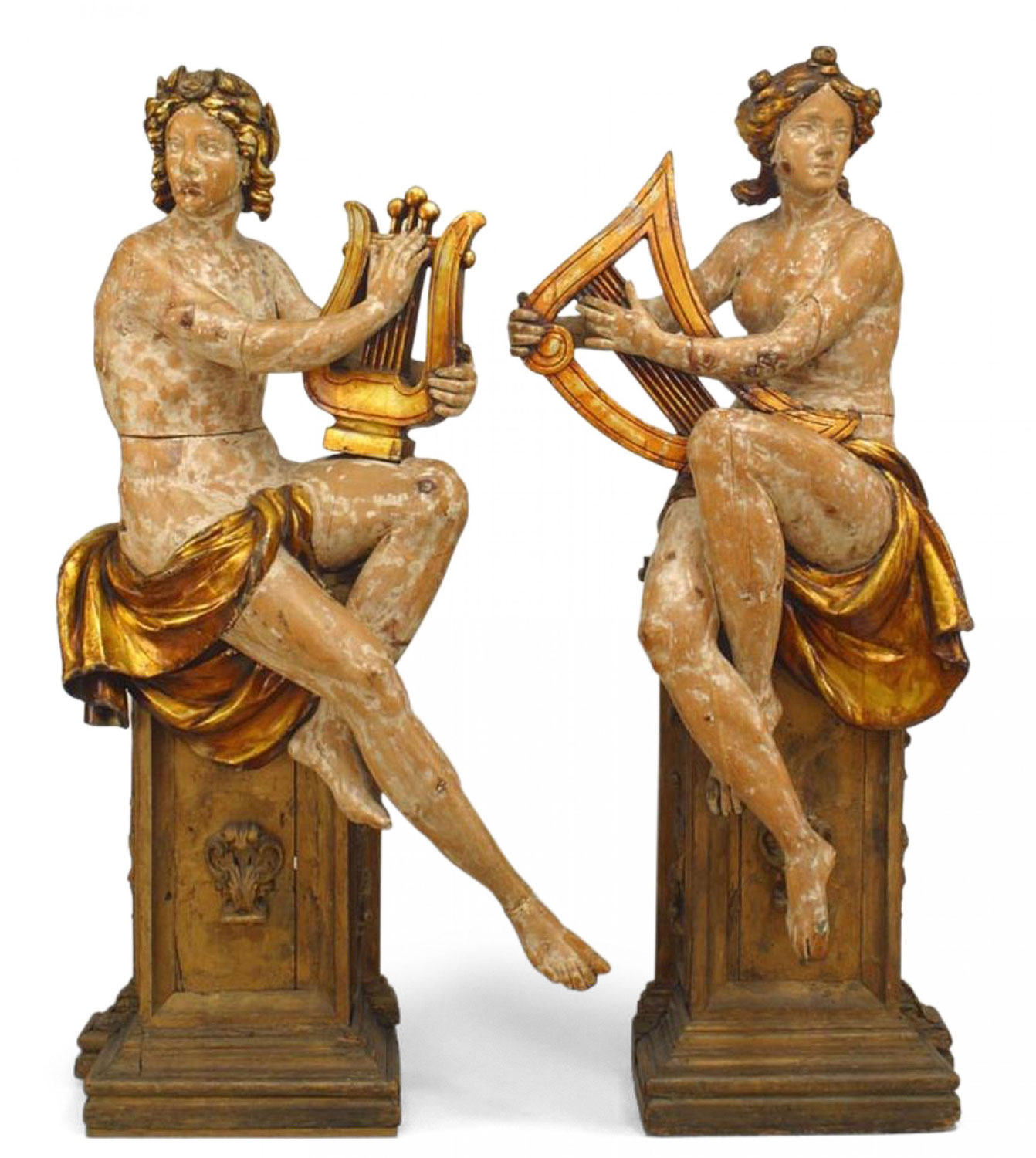 Victorian stripped musician figures